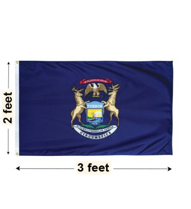 2'x3' Michigan Nylon Outdoor Flag